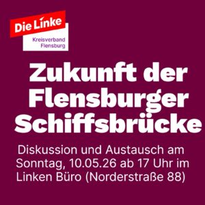 zukunft der flensburger schiffsbrücke. diskussion und austausch im linke büro