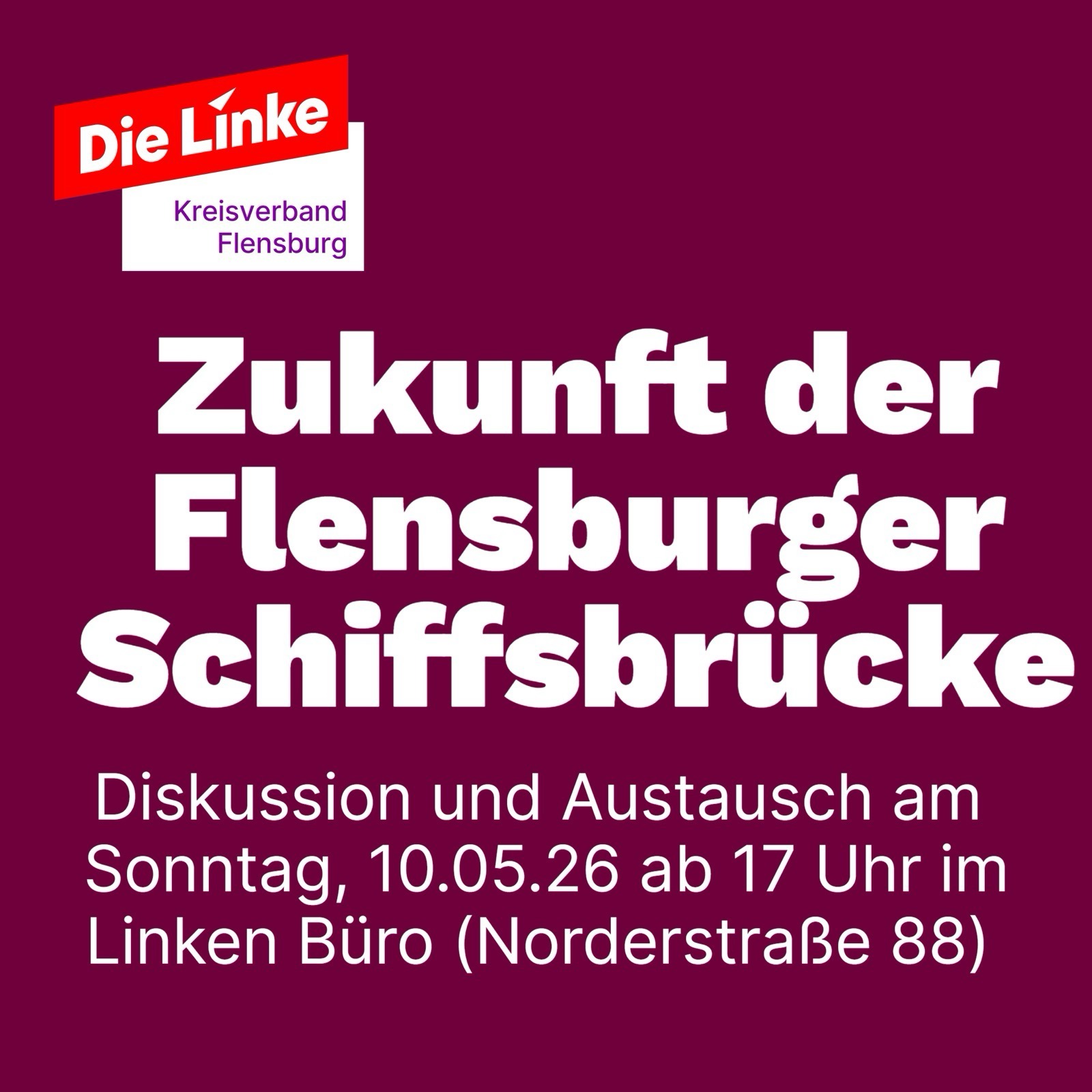 zukunft der flensburger schiffsbrücke. diskussion und austausch im linke büro